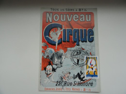 CARTE MAXIMUM CARD CIRQUE ACROBATE SUR CHEVAL FRANCE - Cirque