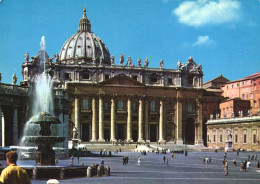 ROME, LAZIO, ST. PETER'S SQUARE, CATHEDRAL, ARCHITECTURE, FOUNTAIN, BUS, ITALY, POSTCARD - San Pietro