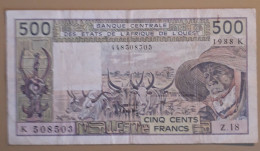 WESTERN AFRICAN STATE - SENEGAL - 500 FRANCS - 1981 - 1990 - CIRC - P 706K - BANKNOTES - PAPER MONEY - CARTAMONETA - - Estados De Africa Occidental