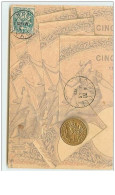 N°8074 - Carte Fantaisie - Représentation De Pièce Et De Billets De Banque - Monnaies (représentations)