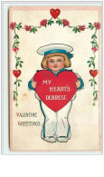 N°837 - Carte Gaufrée - Valentine  Greetings - My Heart's Dearest - Saint-Valentin