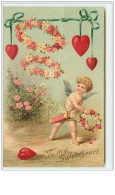 N°1043 - Carte Gaufrée - To My Sweetheart - Angelot Et Coeur - Valentijnsdag