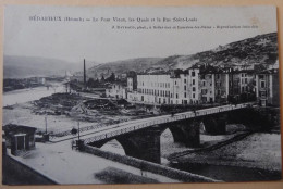 BEDARIEUX (Hérault) - Le Pont Vieux, Les Quais Et La Rue Saint-Louis - Bedarieux