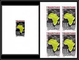90127a Mauritanie épreuve De Luxe N°55 Réunification + Bloc 4 Non Dentelé ** MNH (Imperforate) - Ongetande, Proeven & Plaatfouten