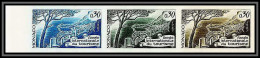 90214c Monaco N°723 Annee Internationale Du Tourisme Tourism 1967 Bande 3 Strip Essai Proof Non Dentelé Imperf ** MNH - Altri & Non Classificati