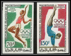 90492 Mauritanie N°91/92 Beamon Long Jump Caslavska Jeux Olympiques Olympic Games Mexico 1968 Non Dentelé Imperf MNH ** - Gymnastique