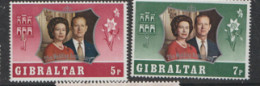 Gibraltar  1972  SG  306-7  Wedding Anniversary  Mounted Mint - Gibraltar