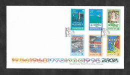 SE)2003 GUERNSEY, BROADCAST EUROPE, 6TH DECADES OF TOURIST POSTERS, SAINT PETER PORT, FERRY, RENOIR POSTER, ISOLATED BAY - Guernsey