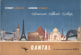 SYDNEY LONDON ROUTE MAP QANTAS BOAC  AVIATION CIVILE ROYAUME UNI AUSTRALIE - Altri & Non Classificati