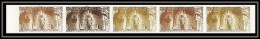 90825a Mali Essai Proof Non Dentelé Imperforate ** MNH N° 493 PAQUES (Easter) MANTEGNA Bande 5 Strip - Strip 5 - Easter