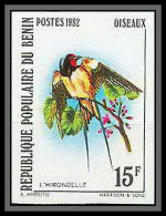 91124 Bénin N° 547 Hirondelle Swallow Oiseaux Bird Non Dentelé Imperf ** MNH  - Swallows