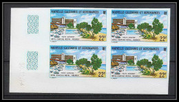 91650b Nouvelle-Calédonie PA N° 161 Hotel Chateau-Royal Noumea Non Dentelé Imperf ** MNH Bloc 4 Coin Daté - Non Dentelés, épreuves & Variétés