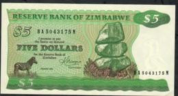 ZIMBABWE  P2c 5 DOLLARS 1983 #BA/M   Signature 2  UNC. - Simbabwe