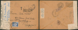 Lettre Expédiée De Avesnes (1945) Tombé En Rebut & Ouvert Par Les Douanes (bandelette) > Jette + Taxe 3F50. TB - Lettres & Documents