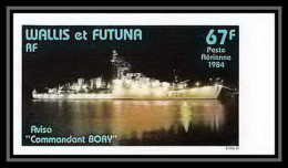 91756c Wallis Et Futuna PA N° 132 Aviso Commandant Bory Marine Bateau Ship Non Dentelé Imperf ** MNH - Imperforates, Proofs & Errors