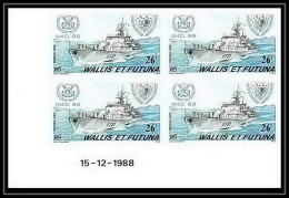 91757a Wallis Et Futuna N° 384 Bateau Ship Ships Escorteur Charner Imo 89 1988 Non Dentelé Imperf ** MNH Coin Daté - Non Dentelés, épreuves & Variétés
