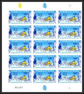 91759 Wallis Et Futuna N° 368 Upu Journée De La Poste Post 1987 Non Dentelé Imperf ** MNH Feuille Sheet De 15 - Ongetande, Proeven & Plaatfouten