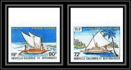 91767d Nouvelle-Calédonie N° 535 / 536 Bateau (boat) Pirogue Canoe Non Dentelé Imperf ** MNH  - Non Dentellati, Prove E Varietà