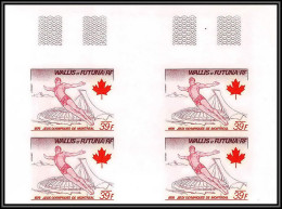 91822a Wallis Et Futuna PA N° 73 Plongeon Diving Montreal 76 Jeux Olympiques Olympic Bloc 4 Non Dentelé Imperf ** MNH - Non Dentelés, épreuves & Variétés