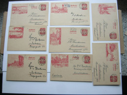 DANZIG ,    1925 , 20 Pfg. Bildganzsache , 8 Karten Ins Ausland Verschickt ( Niederlande), Sehr Selten ! - Ganzsachen
