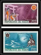91838d Niger PA N° 135/136 Exposition Universelle Osaka 1970 Japan Japon Universal Exhibition Non Dentelé Imperf ** MNH - 1970 – Osaka (Giappone)