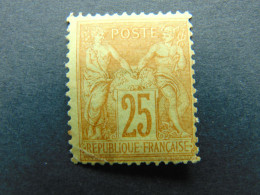 Très Beau N°. 92(*) Avec Petit Pli Dans Le Coin Inférieur Gauche - 1898-1900 Sage (Type III)