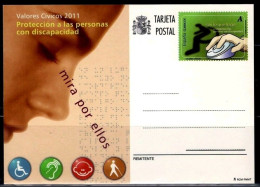 Spain 2011 - Entero Postal Valores Civicos - Proteccion A Las Personas Con Discapacidad Mnh** - 1931-....