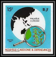 92316 Nouvelle-Calédonie N°545 La Philatelie à L'ecole Philately At School 1987 Non Dentelé Imperf ** MNH - Ongetande, Proeven & Plaatfouten