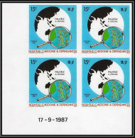 92316c Nouvelle-Calédonie N°545 La Philatelie à L'ecole Philately At School 1987 Non Dentelé Imperf ** MNH Coin Daté - Imperforates, Proofs & Errors