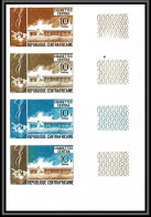 92363 Centrafricaine N°216 Cigarettes Centra Tabac Tobacco Cigarette Essai Proof Non Dentelé Imperf ** MNH Bande 4 Strip - Tabaco