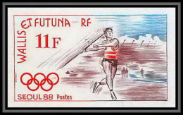 92547a Wallis Et Futuna N°378 Seoul 88 Javelot Javelin Jeux Olympiques Olympic Games 1988 Non Dentelé ** MNH Imperf - Non Dentellati, Prove E Varietà