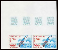 92548 Wallis Et Futuna N°380 Seoul 88 Planche A Voile Windsurf Jeux Olympiques Olympic Games Non Dentelé ** MNH Imperf  - Geschnittene, Druckproben Und Abarten