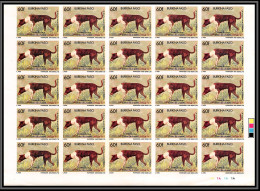 92759 Burkina Faso N° 809 Chien De Chasse 1989 Hunting Dog Non Dentelé ** MNH Imperf Feuille De 25 (sheet) - Burkina Faso (1984-...)