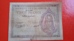 Banknote 20 Francs Algeria 1942 - Argelia