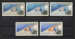 93462c Cote D'ivoire PA N°20 Barrage D'ayamé Lot De 5 Essai Mulcicolore Proof Non Dentelé Imperf ** MNH 1959 Dam - Agua