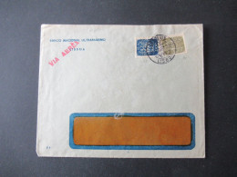 Portugal 1951 Via Aerea/Luftpost Firmenumschlag Banco Nacional Ultramarino Lisboa Marken Mit Perfin / Firmenlochung BNU - Covers & Documents