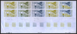 93916b Wallis Et Futuna PA N°102 Rochambeau Indépendance Des Usa Essai Proof Non Dentelé Imperf ** MNH Bloc De 10 - Ongetande, Proeven & Plaatfouten