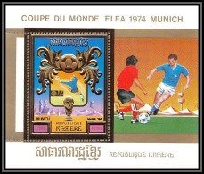 85671 Mi Bloc BF N°104 A Munich 74 1974 Football Soccer Khmère Cambodia Cambodge ** MNH OR Gold  - 1974 – Alemania Occidental