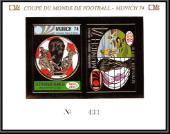 85676 Mi Bloc BF N°36 B World Cup Munich 74 1974 Football Soccer Khmère Cambodia ** MNH OR Gold Non Dentelé Imperf - 1974 – Germania Ovest