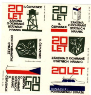 Czechoslovakia - Czechia 6 Matchbox Labels - 20 Years Of The Act On The Protection Of State Borders - Boites D'allumettes - Etiquettes