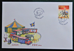 Åland FDC 2002 Europa CEPT, African Elephant Showing Tricks, MiNo 208 - Circus - Aland