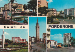 Cartolina Pordenone - Saluti Con Vedutine - Pordenone