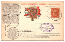 France Type Blanc - Affranchissement Sur Carte FM - Départements Bas Rhin - Haut Rhin - Moselle - Strasbourg - Neudorf - 1900-29 Blanc