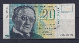 FINLAND  -  1993 20 Markka Circulated Banknote As Scans - Finlandia