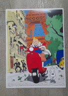 Affiche Poster - Tintin Paris 2 - Moto