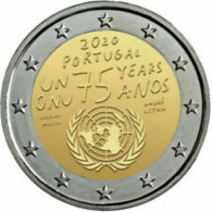 Portugal 2020    2 Euro Comm.   "75 Jaar UNO"    UNC Uit De Rol  UNC Du Rouleaux  !! - Portogallo