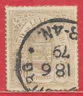 Luxembourg N°19 20c Bistre-olive (18 6 79) 1865-73 O - 1859-1880 Coat Of Arms