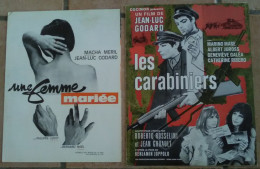 2 SYNOPSIS LIVRET PUBLICITAIRE 2 FILM JEAN LUC GODARD LES CARABINIERS + FEMME MARIEE TBE CINEMA 2 PAGES - Cinema Advertisement