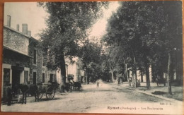 Cpa 24 EYMET Les Boulevards, Animée, Attelage, éd J.L, Non écrite - Eymet