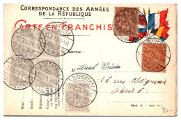 France Type Blanc - Affranchissement Sur Carte FM - Départements Bas Rhin - Haut Rhin - Moselle - Barenthal - 1900-29 Blanc